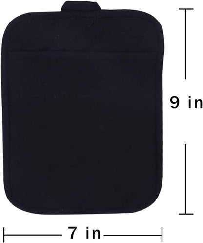 Cotton Pot Holders with Pocket, Heat Resistant Black Counter Table Hot Pads for Kitchen