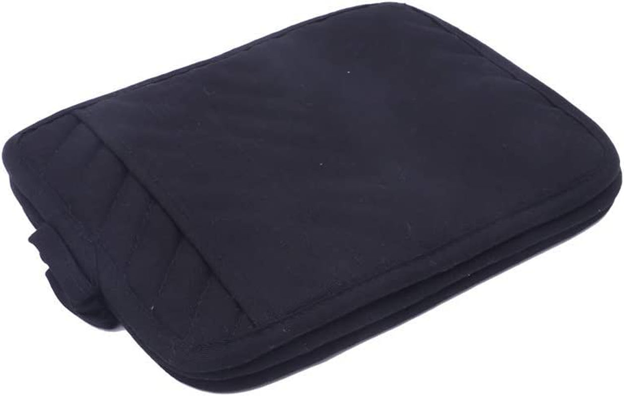 Cotton Pot Holders with Pocket, Heat Resistant Black Counter Table Hot Pads for Kitchen