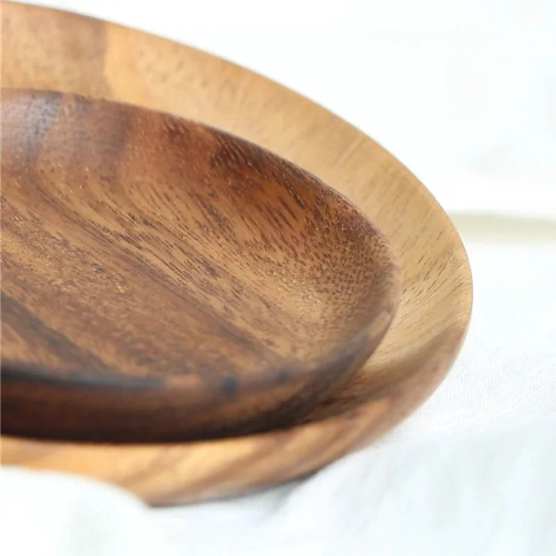 Solid Wood Round Plate – Rustic Elegance for Every Table Setting! 🍰✨