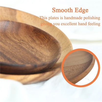 Solid Wood Round Plate – Rustic Elegance for Every Table Setting! 🍰✨