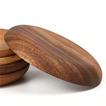 Solid Wood Round Plate – Rustic Elegance for Every Table Setting! 🍰✨